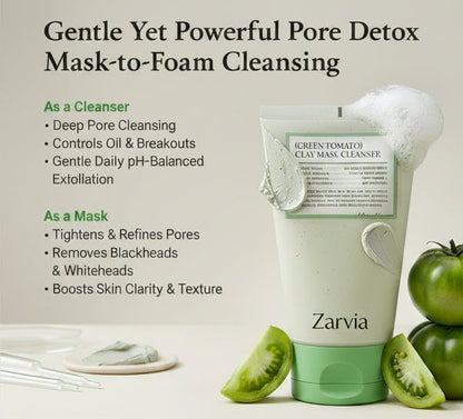 Green Tomato Clay Cleanser + Mask - Zariva