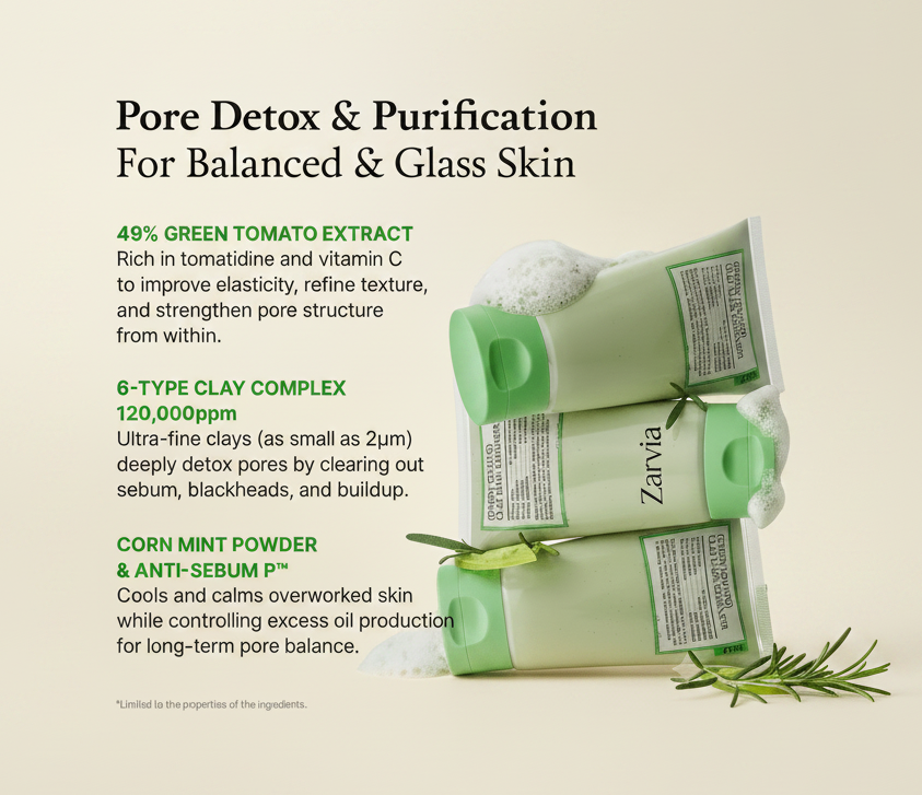 Green Tomato Clay Cleanser + Mask - Zariva