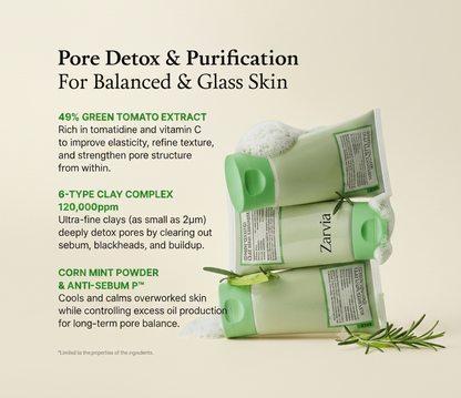 Green Tomato Clay Cleanser + Mask - Zariva